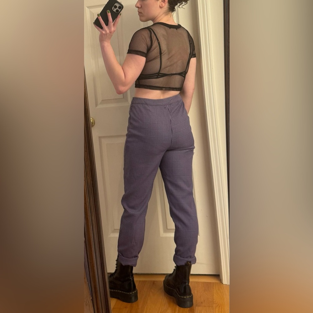 *3 for $9* Purple & Black Plaid Pants